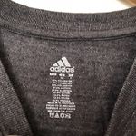 Adidas Solid Dark Gray Short Sleeve V-Neck Logo Activewear Tee T-Shirt Small S Photo 3