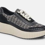 Dolce Vita Dolen Leather & Crocheted Platform Sneakers Tennis Shoes Sz 6.5 Black Photo 0