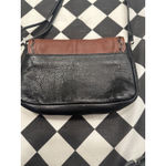 Brighton VTG Brown Black Leather Crossbody Shoulder Bag Buckle Detail Photo 5
