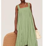 BIBHU MOHAPATRA Green Flowy Empire Maxi Shift Style Sleeveless Dress Size 2 Photo 1