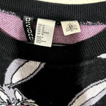Warner Bros Bugs Bunny Sweater Divided H&M Size M all over print cropped **Flaw Black Size M Photo 1