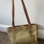 Fossil Vintage Tan Sage Woven Shoulder Bag Purse Natural Straw Leather Trim Photo 0