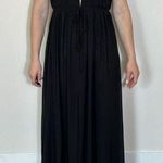 Lulus  I'm All Yours Black Satin Cutout Ruffled Maxi Dress Size NWT! Photo 5