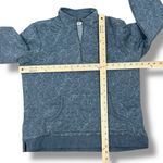 Orvis Floral Embroidery Quilted Quarter Zip Pullover Sweatshirt Blue Medium Photo 10