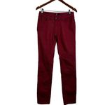 prAna ‎ Womens Red Organic Cotton Low Rise Fitted Pants Size 2 26 Slim Leg NWT Photo 4