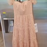 Dress the Population  River Lace Off the Shoulder Fit & Flare Dress Blush M NWOT Photo 3