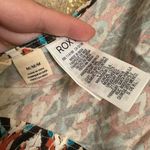 Roxy  Tribal Boho Blue Black Orange Tie Back Cropped Halter Top Med NWT Photo 5