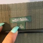 Wild Fable  Olive Ribbed Henley Fitted Long Sleeve Cropped Shirt Women Sz S Photo 2