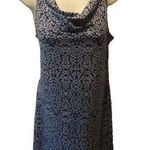 Eddie Bauer Outdoor Sporty Two Tone Cowl Neck Dress Sz M Stretch Blue Athletic Photo 0