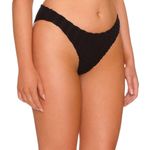 Good American Faux Velvet Feel Diamond Bikini Bottom Black Size 2/M 85% Nylon 15% Elastane Machine wash, Line dry Made in the USA Photo 1