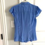 100% Silk Maeve By Anthropologie Button Down Cap Sleeve Blouse Size: 4 Blue Photo 1