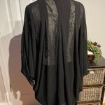 City Chic Vintage Oversized Bat Bell Dolman sleeve Sheer Pleated camisole tunic coverup Summer Day Party Cárdigan Photo 4