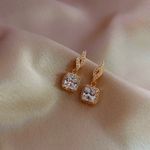 Elegant Luxury CZ Cubic Zirconia Dangle Drop Earrings for Women Gold Photo 2