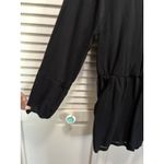 Guess  Black Shorts Romper Size Large‎ Long Sleeve V Neck Elastic Waist Keyhole Photo 5