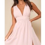 Lulus NWOT  Heavenly Hues Blush Maxi Dress Bridismaid Wedding Formal Size S Photo 3