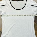 Women’s Large White Short Petal Sleeve Tee Shirt White Photo 4