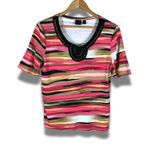 Rafaella Retro Short Sleeve Braided T-Shirt Medium Photo 0
