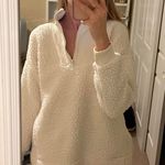 Aerie white/cream fleece quarter zip sweatshirt Photo 3