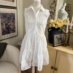 Kate Spade  White Cotton Eyelet Button Down Shirt Summer‎ Sun Dress Size Small Photo 1