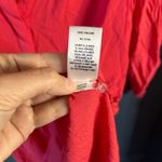 cupio  Vibrant Coral Tunic Hi-Low Dress w/Rolled Sleeves | Size Medium Photo 5