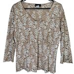 VTG Y2K Lace Sparkle 3/4 Sleeve V Photo 8