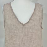 Elie Tahari New Tahari Essentials 100% Linen Neutral V-Neck Sleeveless Tank Top Photo 4