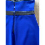 Guess  Dress Woman's Size 8 Stretch Cobalt Blue Black Lace & Pleather Michele Photo 10
