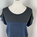 Anthropologie COA Navy & Black Color Block Dolman Cuffed Blouse Top Large Photo 1