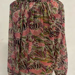 Saks 5th Avenue Saks‎ 5th Avenue Pink Palm Boho Lightweight Blouse Photo 0