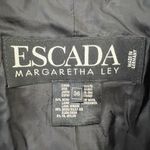 Escada Sz 36 US 6 Blazer Jacket Margaretha Ley Wool Silk Black Check One Button Photo 5