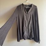 David Valls Lagenlook Linen Zip Front Shirt Cardigan Size M Brown Oversized Size M Photo 1