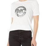 Michael Kors Printed Charm-Logo T-Shirt Logo Tee in White, Size S New w/Tag Photo 0