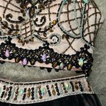 Elegant Black and Pink Embellished Top and Skirt Formal Gown Set Size 4 Photo 4