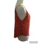 SheIn Large Buttoned Red Orange Tie Knot Top Photo 5