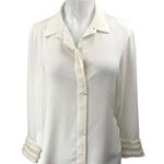 ZARA Women's Cream White Long Sleeve Collar Button Down Shirt Blouse Top Size M Photo 0