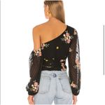 Majorelle  Aileen Top in Black Dot Floral Off Shoulder Embroidered size Medium Photo 1
