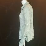 Tahari  Blue Linen Long Sleeve Button Down Top (XL) Photo 2