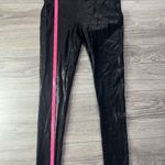 Spanx Black Faux Leather Liquid Biker Moto Shiny High Rise Leggings Size M Photo 5
