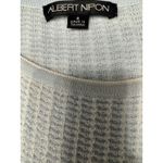 Albert Nipon Top Womens Size 6 Knit Short Sleeve Neutral Blouse White Photo 2