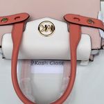 Michael Kors Powder Blush Multi Carmen Medium Satchel Purse Photo 5