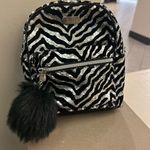 Justice  Black and Silver Sequin Zebra Backpack Like New! Photo 0
