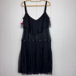 Laundry by Shelli Segal NWT Laundry Shelli Segal Y2K Silk Dress Drop Waist Rhinestone Buckle Pleated 12 Photo 4