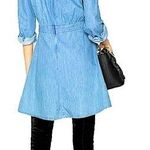 & Other Stories NWT & OTHER STORIES Blue Frill Denim Long Sleeve Turtleneck Dress Size 8 Photo 1