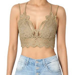 Free People  FP One Womens‎ Boho Summer Adella Lace Bralette Cropped Top Size S Photo 0