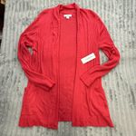 Liz Claiborne  Cardigan Sweater Womens XXL Teaberry Pink Open Front Knit Pockets Photo 6