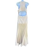 Hebeos  Cream halter open back bridesmaid maxi dress Photo 1