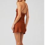 Line and Dot  NWT sunset orange cross tie back slip dress mini M sexy date night Photo 1