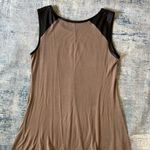 Bleu Tan Black Studded Long Tank Top w Faux Leather Shoulders Small Photo 6