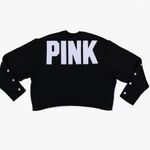 PINK - Victoria's Secret PINK by Victoria's Secret black and white snap sleeve sweatshirt Photo 2