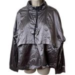 Oakley Luxe Anorak 1/4 zip pullover crop Hooded Jacket StoneGray sz L Photo 0